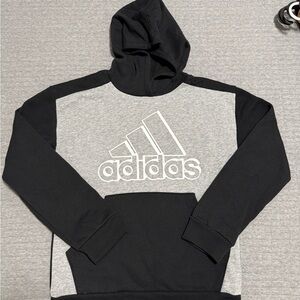 Adidas teen Two-Tone Hoodie in Black and Gray